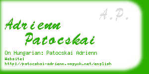 adrienn patocskai business card